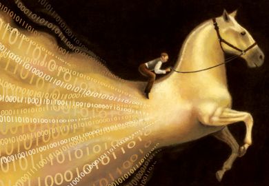 Man riding big data horse Man riding big data horse