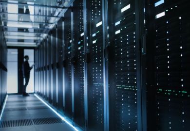 Man inspects data centre