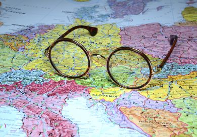 Glasses resting on a map
