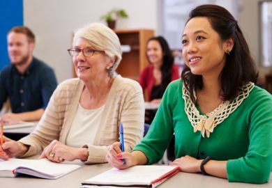 Two mature university students
