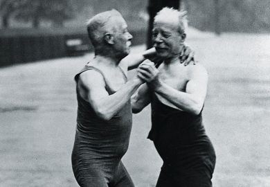 Men dancing together