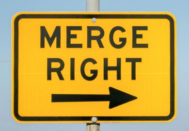 A merge right sign A merge right sign, symbolising mergers