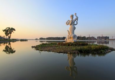 a mermaid statue in China a mermaid statue in China