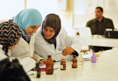 Middle Eastern science students Middle Eastern science students