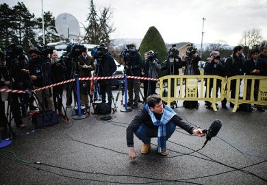 Journalists gathered