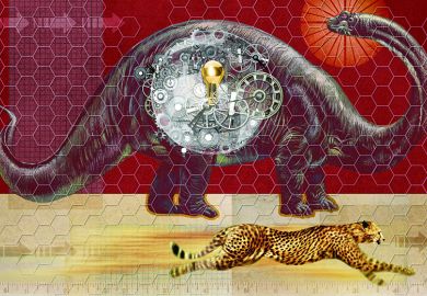 Dinosaur and cheetah illustration Dinosaur and cheetah illustration