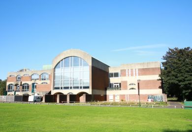 Modern architecture (1961) University of Sussex in Falmer, use of red brick and concrete