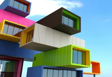 Hosing units piled up, symbolising modularity