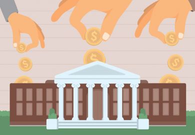 Money being put into for-profit university (illustration) Money being put into for-profit university (illustration)