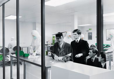 Mr Chips in a modern laboratory Mr Chips in a modern laboratory
