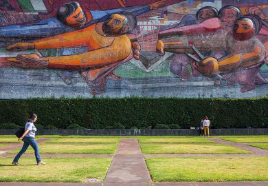 Mural on a campus in Mexico City