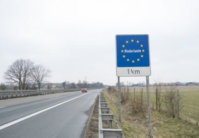Nettetal,Germany- January 1,2012General welcome country sign of Netherlands.Netherlands country sign located on the border between Germany and Netherlands.