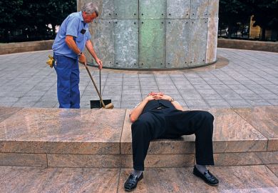 office worker asleep