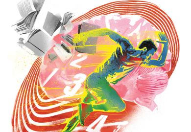 Olympic sprinter with books