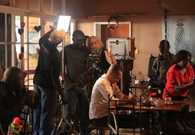 Agnieszka Piotrowska and collaborators on the set of Escape