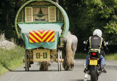 Overtaking horse and caravan