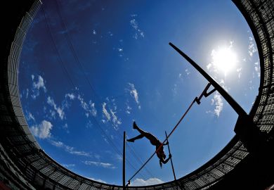 Pole vault competitor