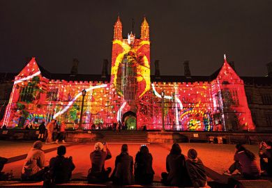 University of Sydney campus during Vivid Sydney Festival University of Sydney campus during Vivid Sydney Festival