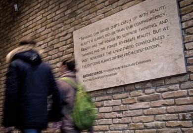 Students enter the Central European University on January 17, 2019 in Budapest Hungary Students enter the Central European University on January 17, 2019 in Budapest Hungary