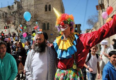 Jewish people celebrate festival of Purim in Hebron, West Bank