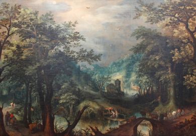 Painting of dense forest