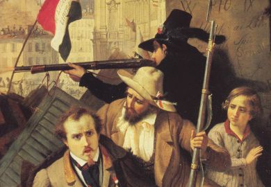 Painting of French soldiers in battle