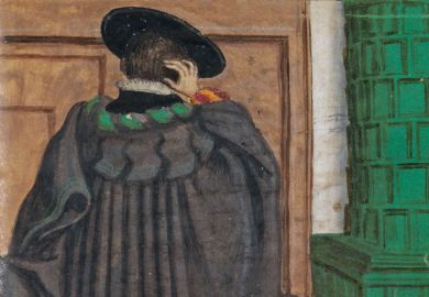Painting of Matthäus Schwarz modelling clothes