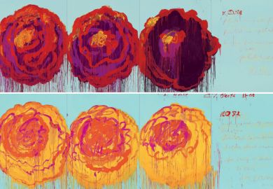 Paintings of roses, by Cy Twombly