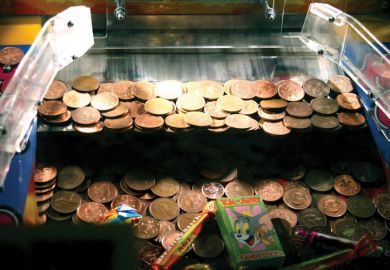 Penny game in amusement arcade