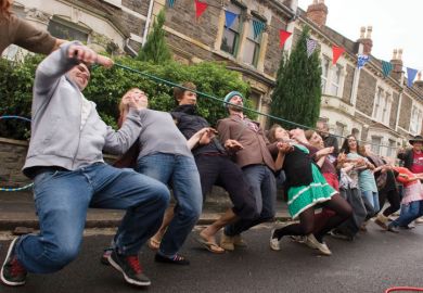 People limbo dancing, Bristol, 2010