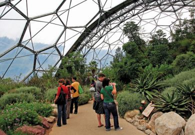 People visiting Eden Project