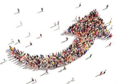 People forming growth arrow People forming growth arrow