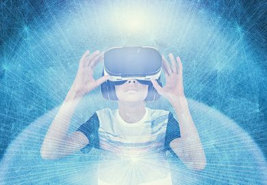 Person wearing VR headset