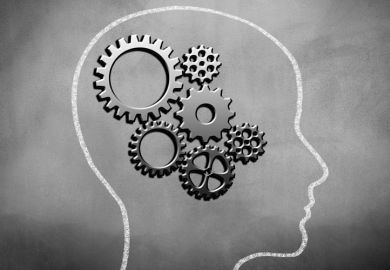 Person's head, cogged wheels, brain, mental health