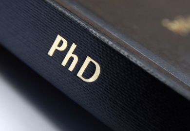 PhD lettered on book spine