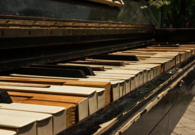 a broken old piano