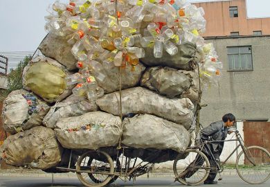 Pile of rubbish on a bike