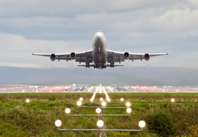 Plane takes off