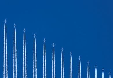 row of planes flying vertically to depict international study row of planes flying vertically to depict international study