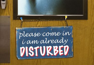 'Please come in, I am already disturbed' sign on door 'Please come in, I am already disturbed' sign on door