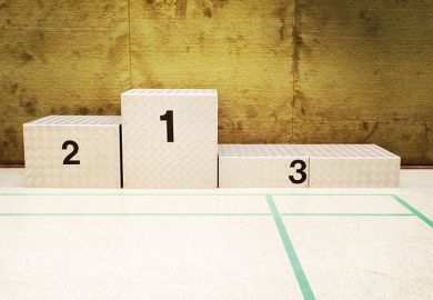 A podium constructed out of wood A podium constructed out of wood