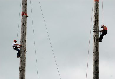 Pole climbing competition, Royal Welsh Show