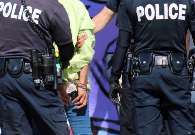 US police arrest someone