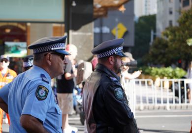 Police watching ANZAC Parade