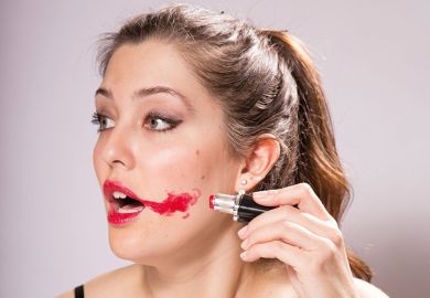 Poor application of lipstick