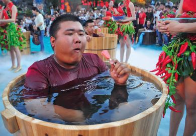 Popsicle in a small hot pool