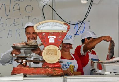 Porto Alegre, Rio Grande do Sul, Brazil - 13th Apr, 2017 Easter fish market in Porto Alegre downtown