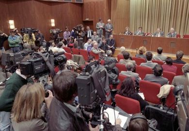 Press conference that led to the fall of the Berlin Wall