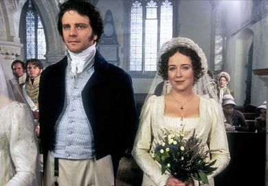 A scene from Pride and Prejudice, starring Colin Firth and Jennifer Ehle, to illustrate whether universities should find a ‘love match’ or partner strategically when forming collaborations, which is a dilemma faced by Jane Austen’s characters