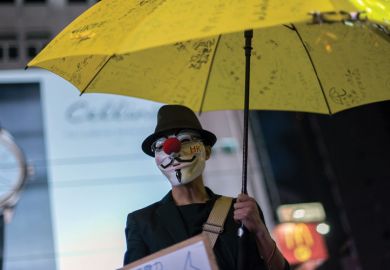 Pro-democracy protester, Causeway Bay district, Hong Kong, 2014 Pro-democracy protester, Causeway Bay district, Hong Kong, 2014